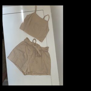 Zaful Tan 2 Piece Set